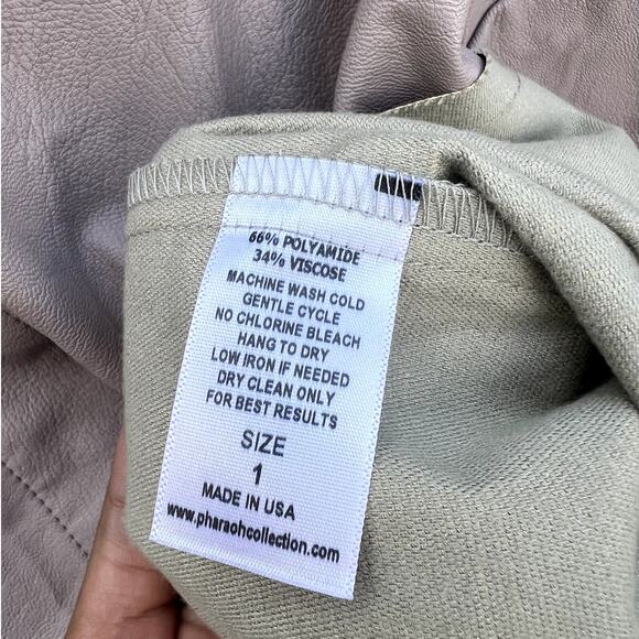 Pharaoh | Esme Boxy Crop Vegan Leather Minimalist Shirt Nude Size 1 Small - Picture 6 of 9